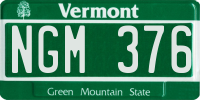 VT license plate NGM376