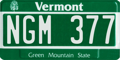 VT license plate NGM377