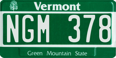 VT license plate NGM378