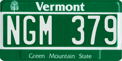 VT license plate NGM379