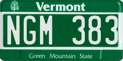 VT license plate NGM383