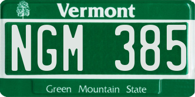 VT license plate NGM385