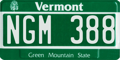 VT license plate NGM388