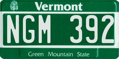 VT license plate NGM392