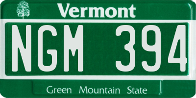 VT license plate NGM394