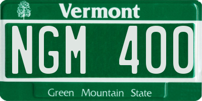 VT license plate NGM400