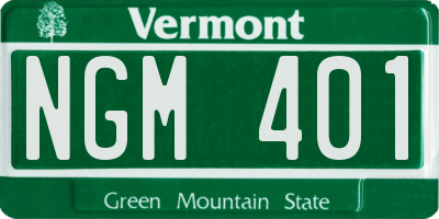 VT license plate NGM401