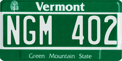 VT license plate NGM402