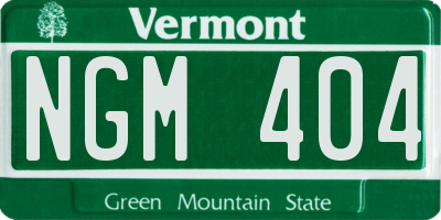 VT license plate NGM404