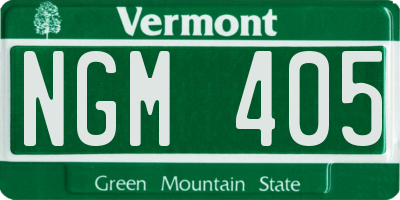 VT license plate NGM405