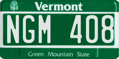 VT license plate NGM408