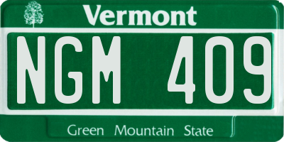 VT license plate NGM409