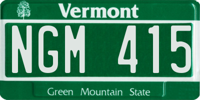 VT license plate NGM415