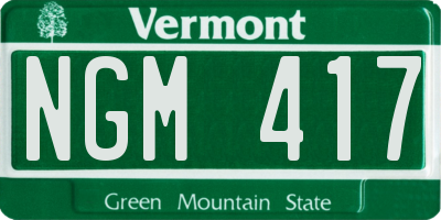 VT license plate NGM417