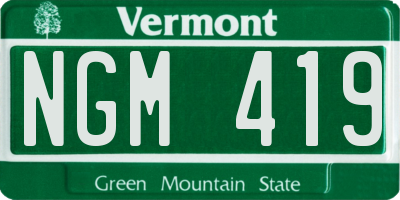 VT license plate NGM419