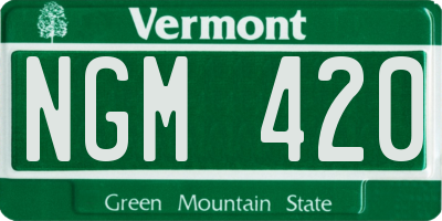 VT license plate NGM420