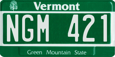 VT license plate NGM421