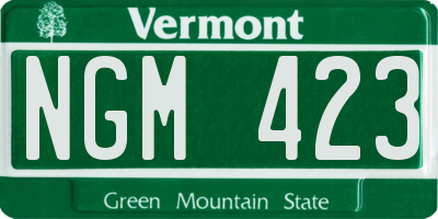 VT license plate NGM423