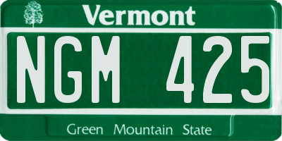 VT license plate NGM425