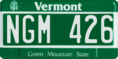 VT license plate NGM426