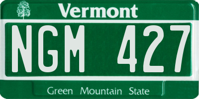 VT license plate NGM427