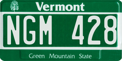 VT license plate NGM428