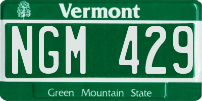 VT license plate NGM429