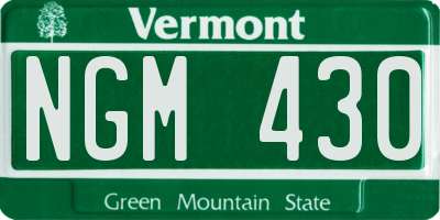 VT license plate NGM430