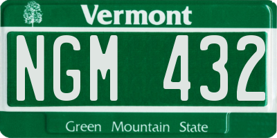 VT license plate NGM432