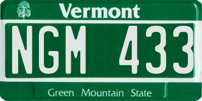 VT license plate NGM433