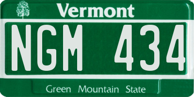 VT license plate NGM434