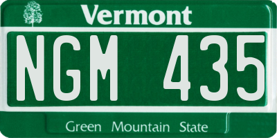 VT license plate NGM435