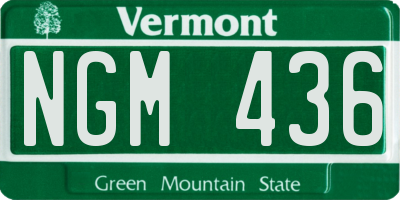 VT license plate NGM436