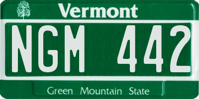 VT license plate NGM442