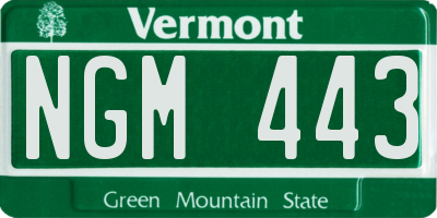 VT license plate NGM443