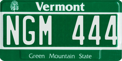 VT license plate NGM444