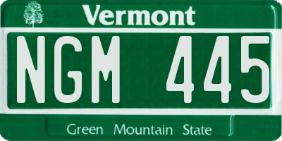 VT license plate NGM445