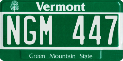 VT license plate NGM447