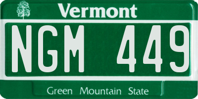 VT license plate NGM449
