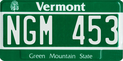 VT license plate NGM453