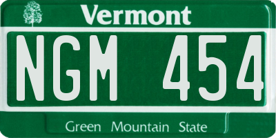 VT license plate NGM454