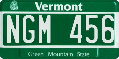VT license plate NGM456