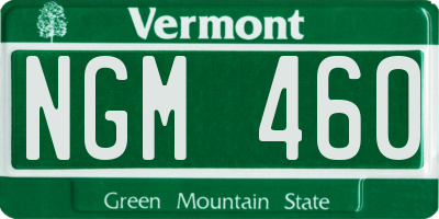 VT license plate NGM460