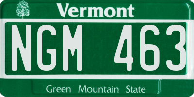VT license plate NGM463