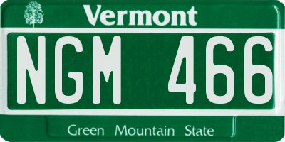 VT license plate NGM466