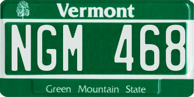VT license plate NGM468