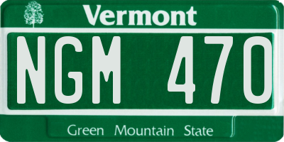 VT license plate NGM470