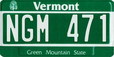 VT license plate NGM471