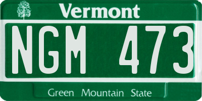VT license plate NGM473