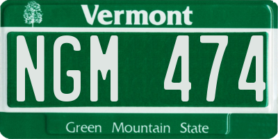 VT license plate NGM474